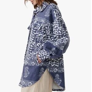 Free People Blue and White Ruby Jacket